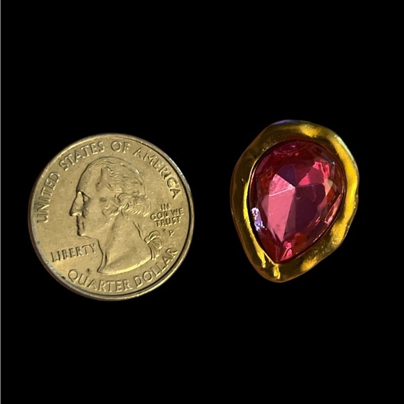 Pink Goldtone Earrings - Picture 2 of 2